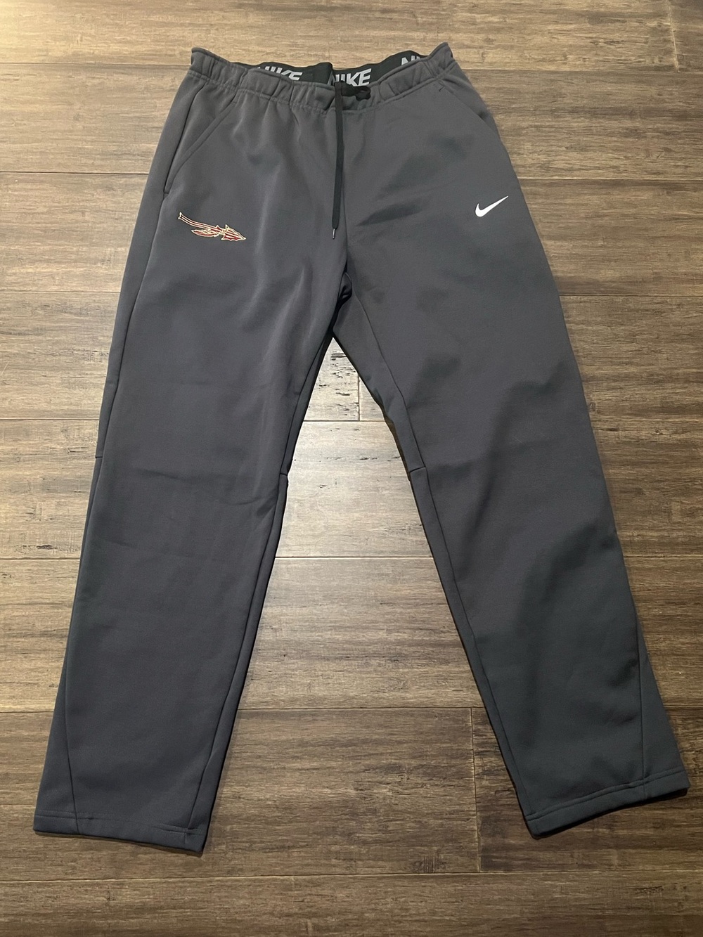 Men’s FSU spear grey Nike sweatpants track pants sz L
